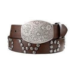 Nocona Women's Studded Belt - Howdy Brown