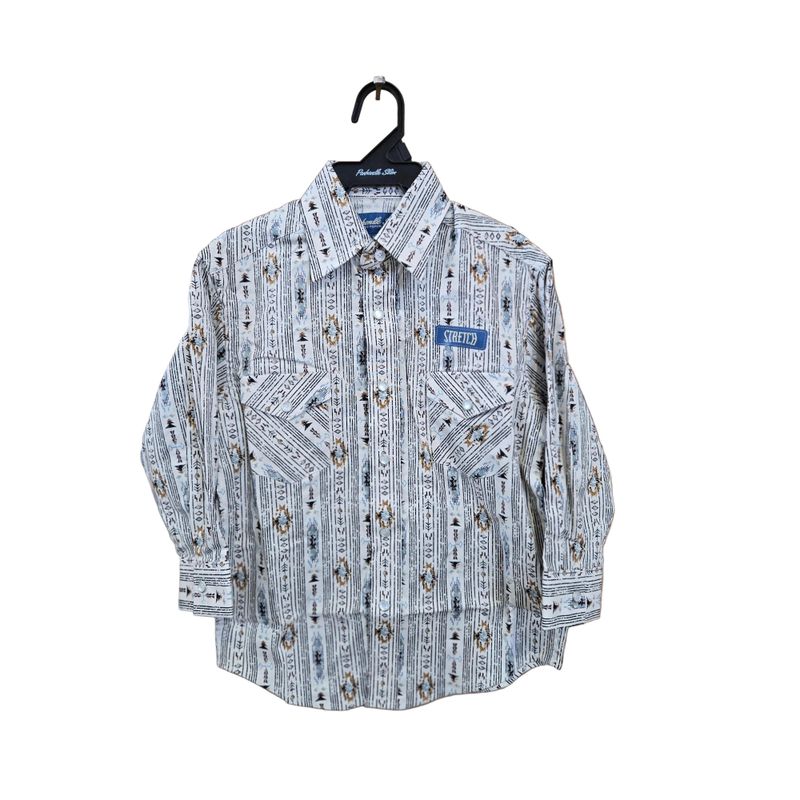Panhandle Boy's 2 Pocket Long Sleeve Snap Shirt - Tan