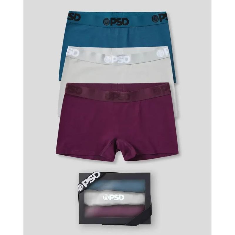PSD Undergarments Women's Modal 3 Pack Boy Shorts - Love Bloom