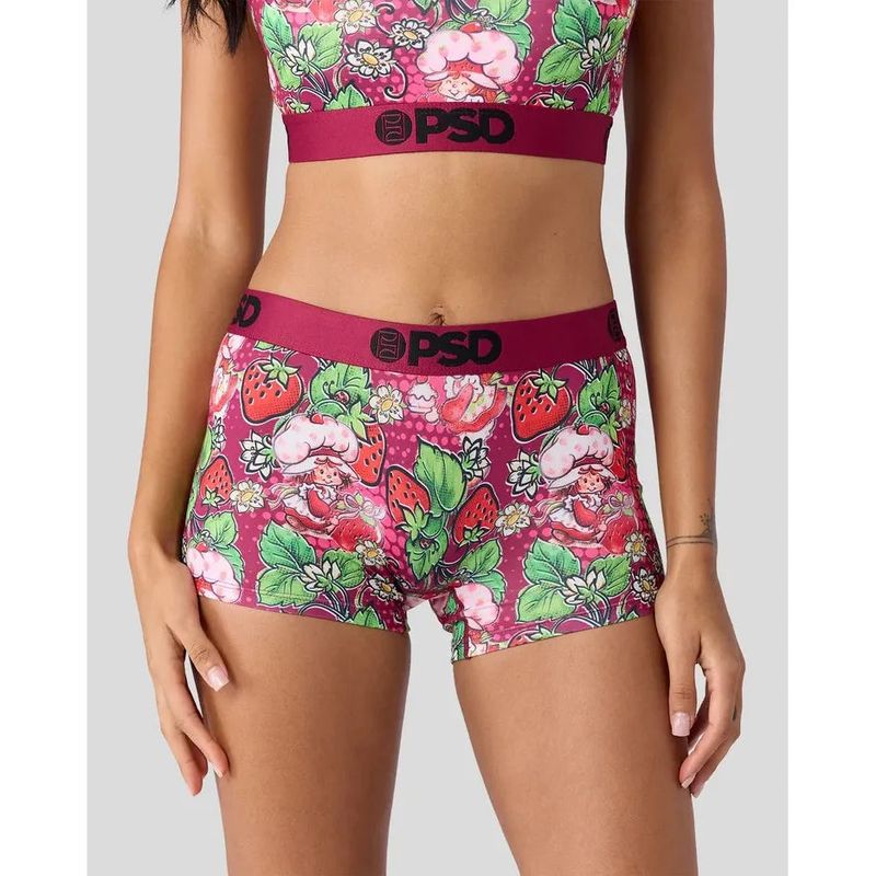 PSD Undergarments Women's Strawberry Shortcake Boy Shorts - Dark Berry