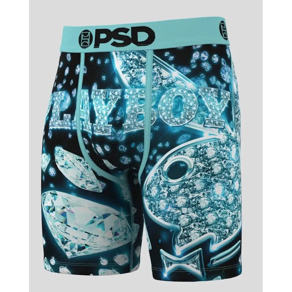 PSD Underwear Men's Playboy VVS Boxer Brief - Black/Teal