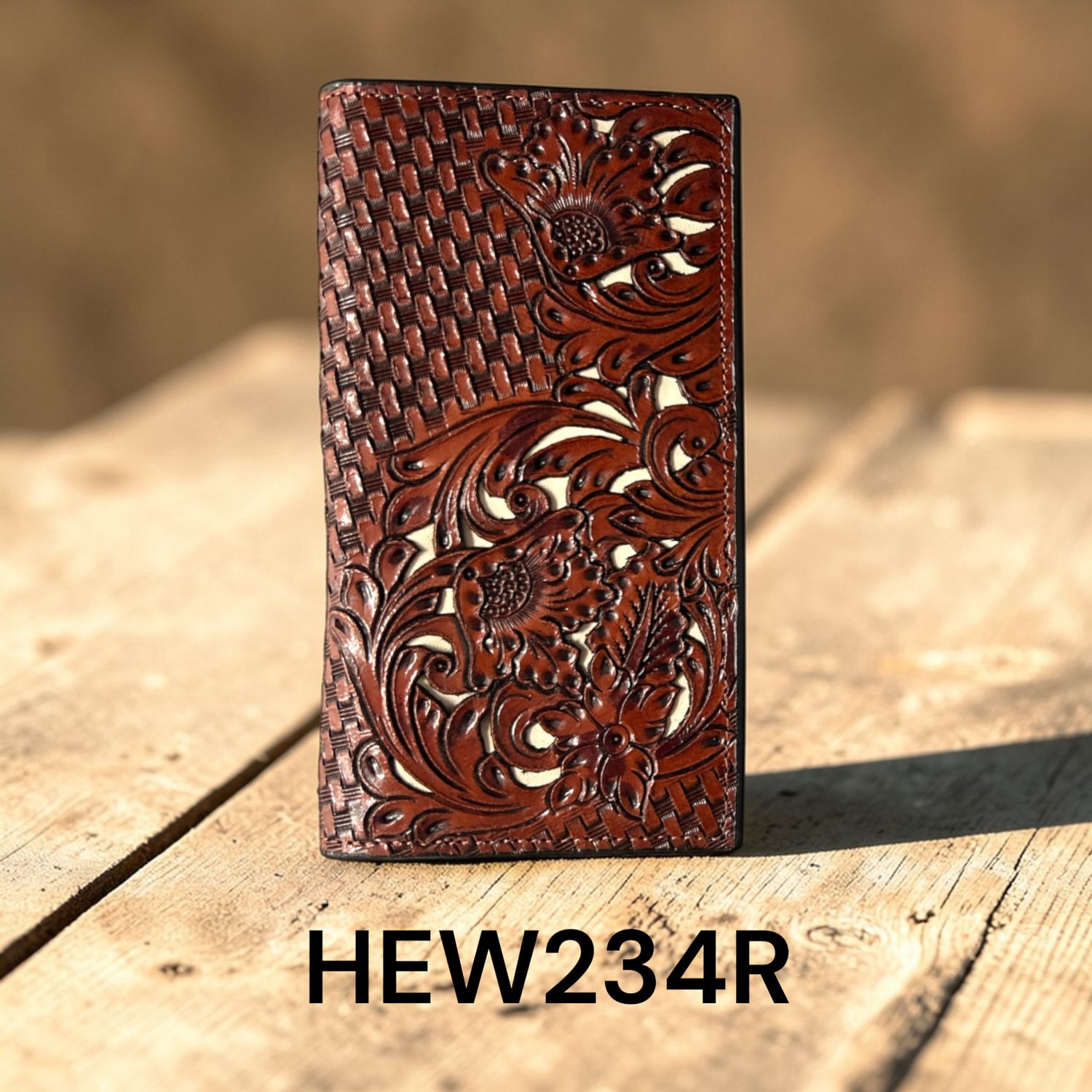 Ranger Belt Co Basket Weave and Floral Filigree Rodeo Wallet