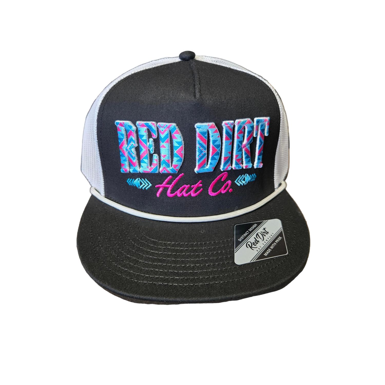Red Dirt Hat Co. Straight Shooter 5 Panel Cap - Black/White