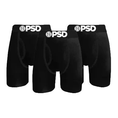 PSD Underwear Solid Boxer Brief - 3 Pack Black