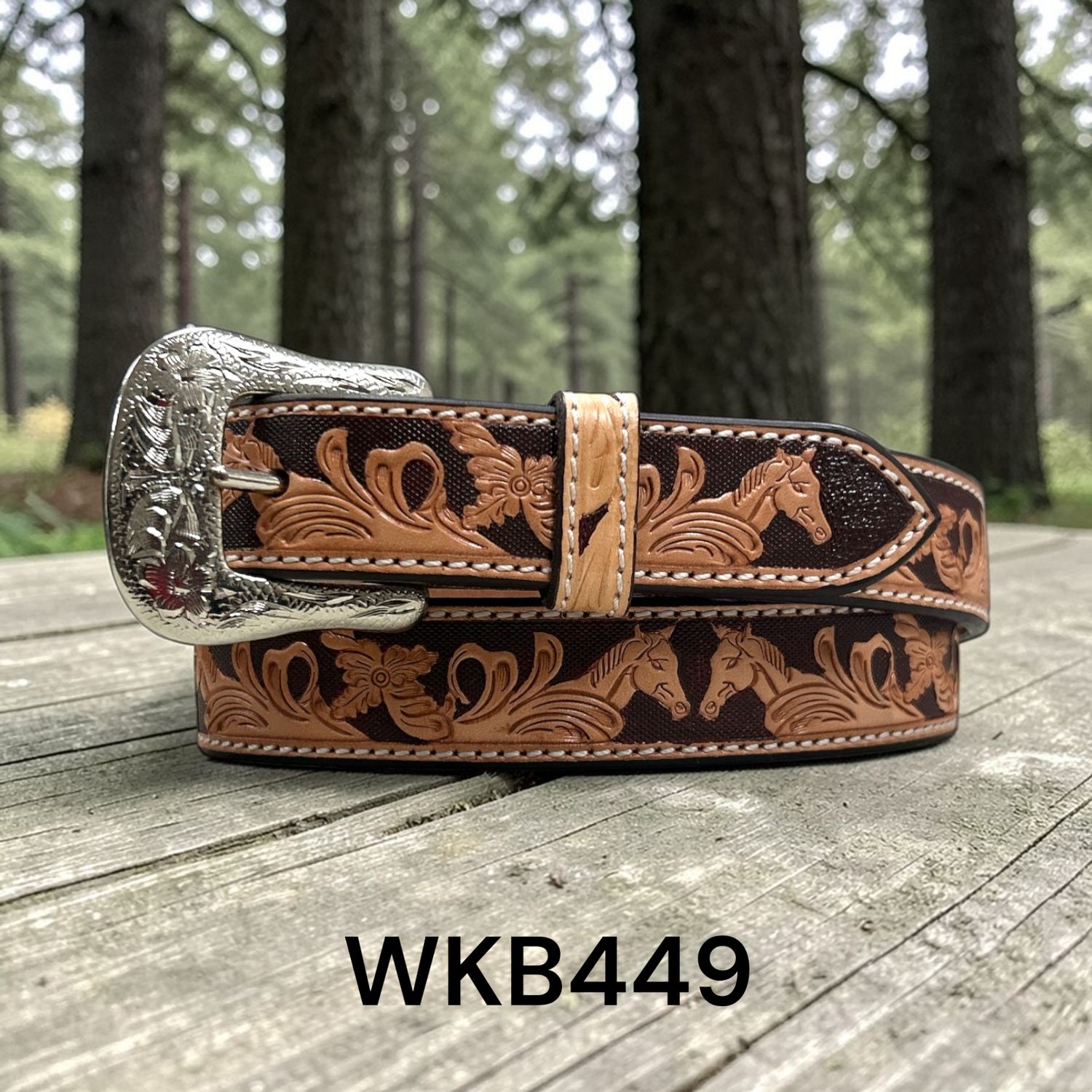 Ranger Belt Co. Kid's Floral &amp; Horse Head Belt