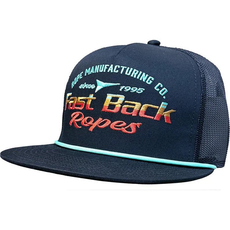 RDHC Fast Back Horizon 5 Panel Cap- Black/Aqua