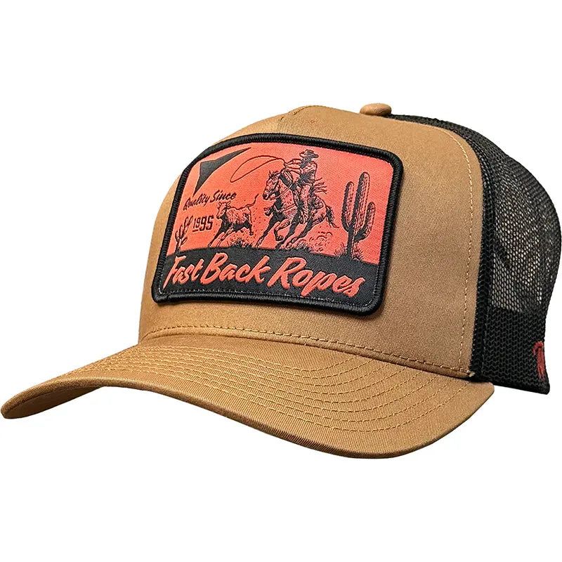 RDHC Fast Back Roper 5 Panel Curved Bill Cap- Camel/Black