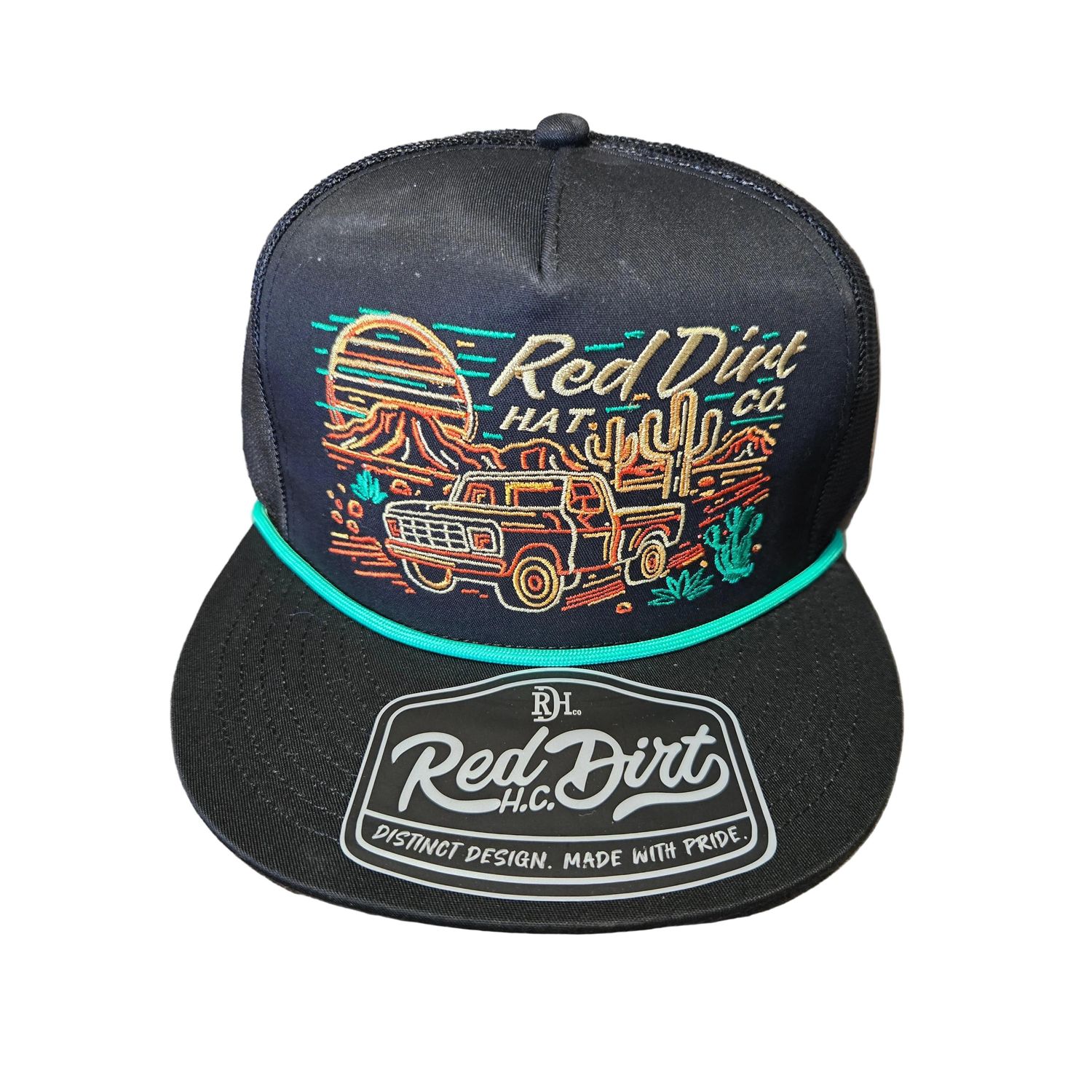 Red Dirt Hat Co. Desert Cruiser 5 Panel Cap - Black/Black