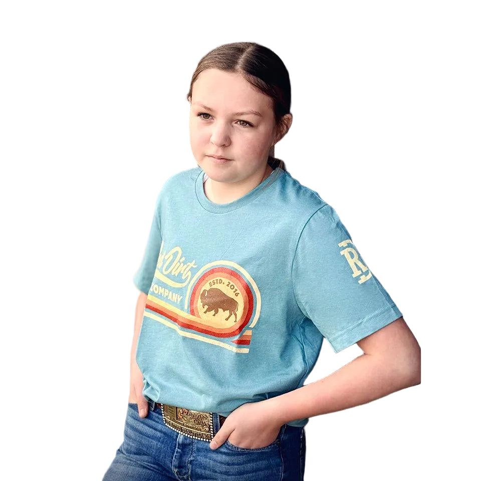 Red Dirt Hat Co. Unisex Surf Side Tee Shirt - Heather Blue Lagoon