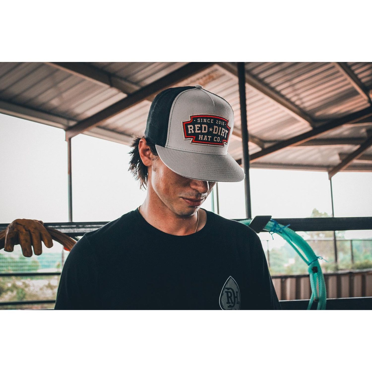 Red Dirt Hat Co. Up In Lights 5 Panel Cap - Silver/Black