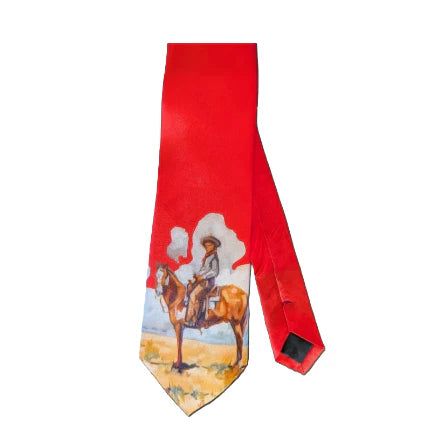 Renee Gould Cowboy Silk Tie - Red