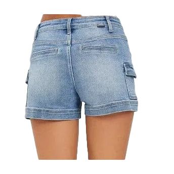 Risen Women's High Rise Side Cargo Pocket Shorts - Light