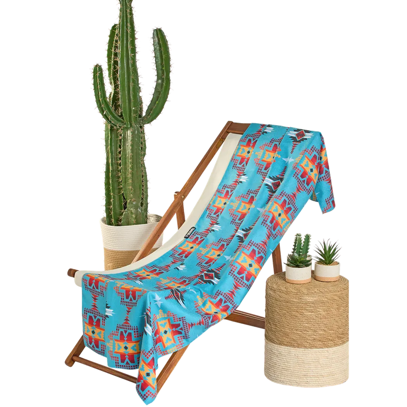 Rock &amp; Roll Aztec Micro Fiber Towel - Turquoise