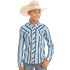 Rock &amp; Roll Boy's Tek Ripstop Stripes Print SS Shirt - White
