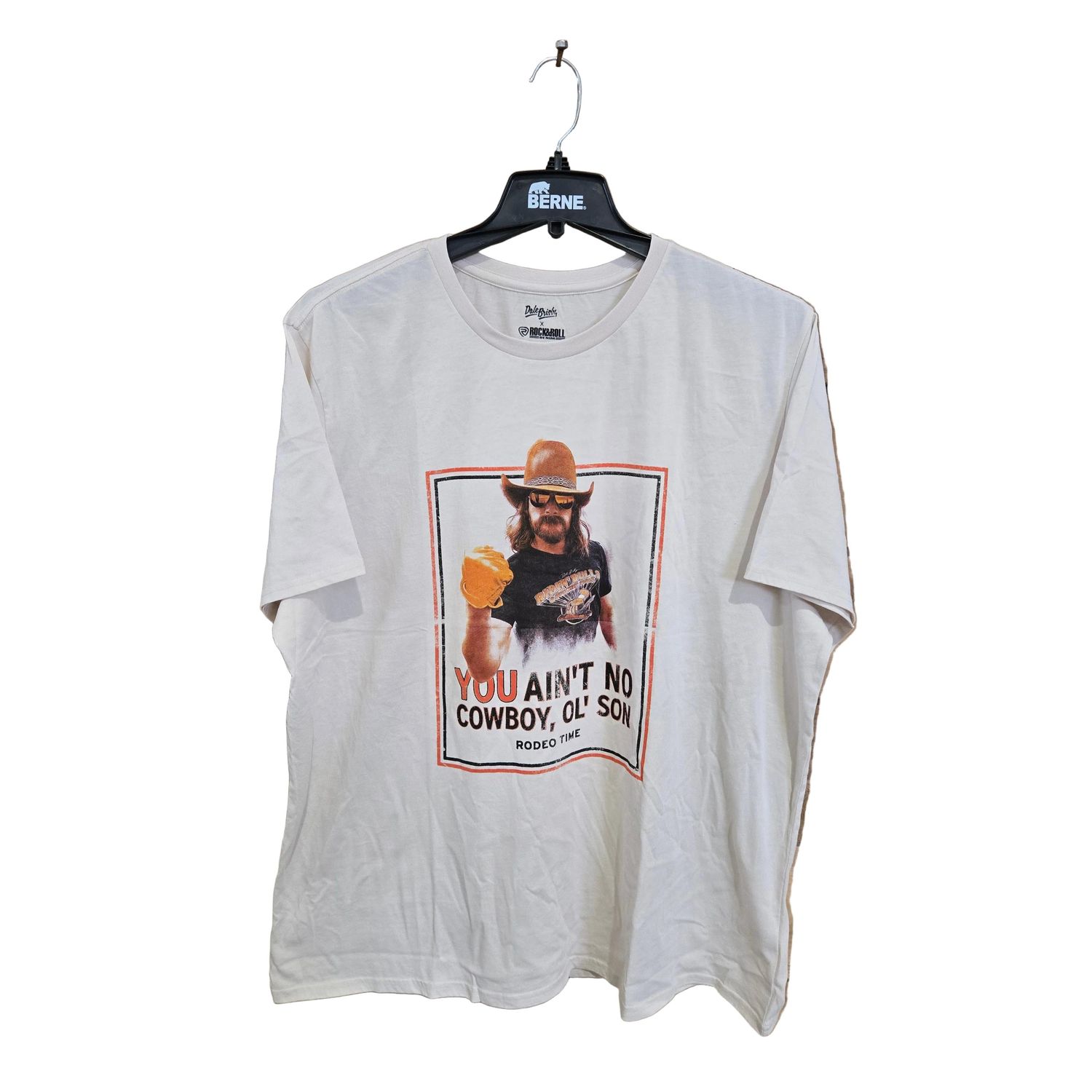 Rock &amp; Roll Men's Dale Brisby You Ain't No Cowboy Short Sleeve Tee Shirt - Natural