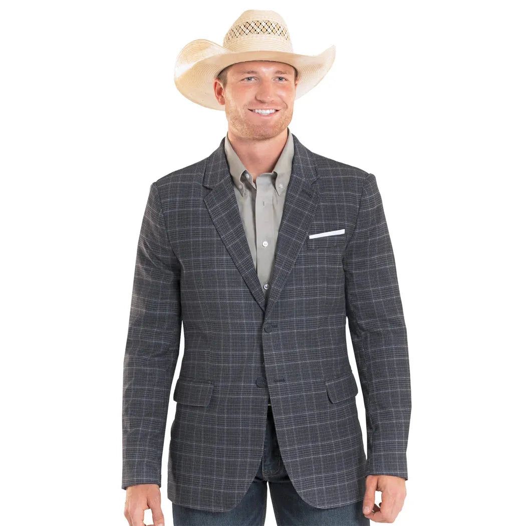Rock &amp; Roll Men's Glen Plaid Yarn Dye Sports Coat - Navy