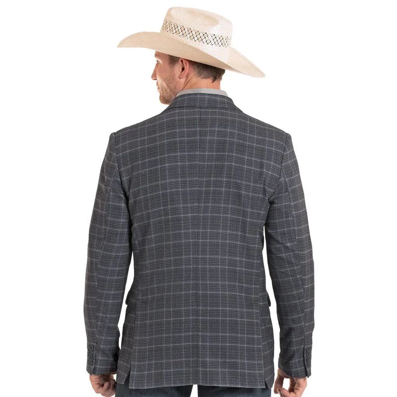 Rock &amp; Roll Men's Glen Plaid Yarn Dye Sports Coat - Navy