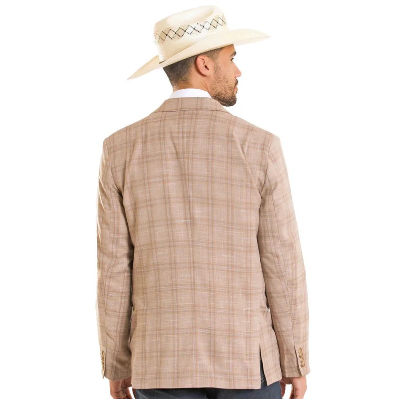 Rock &amp; Roll Men's Graph Plaid Yarn Dye Sport Coat - Tan