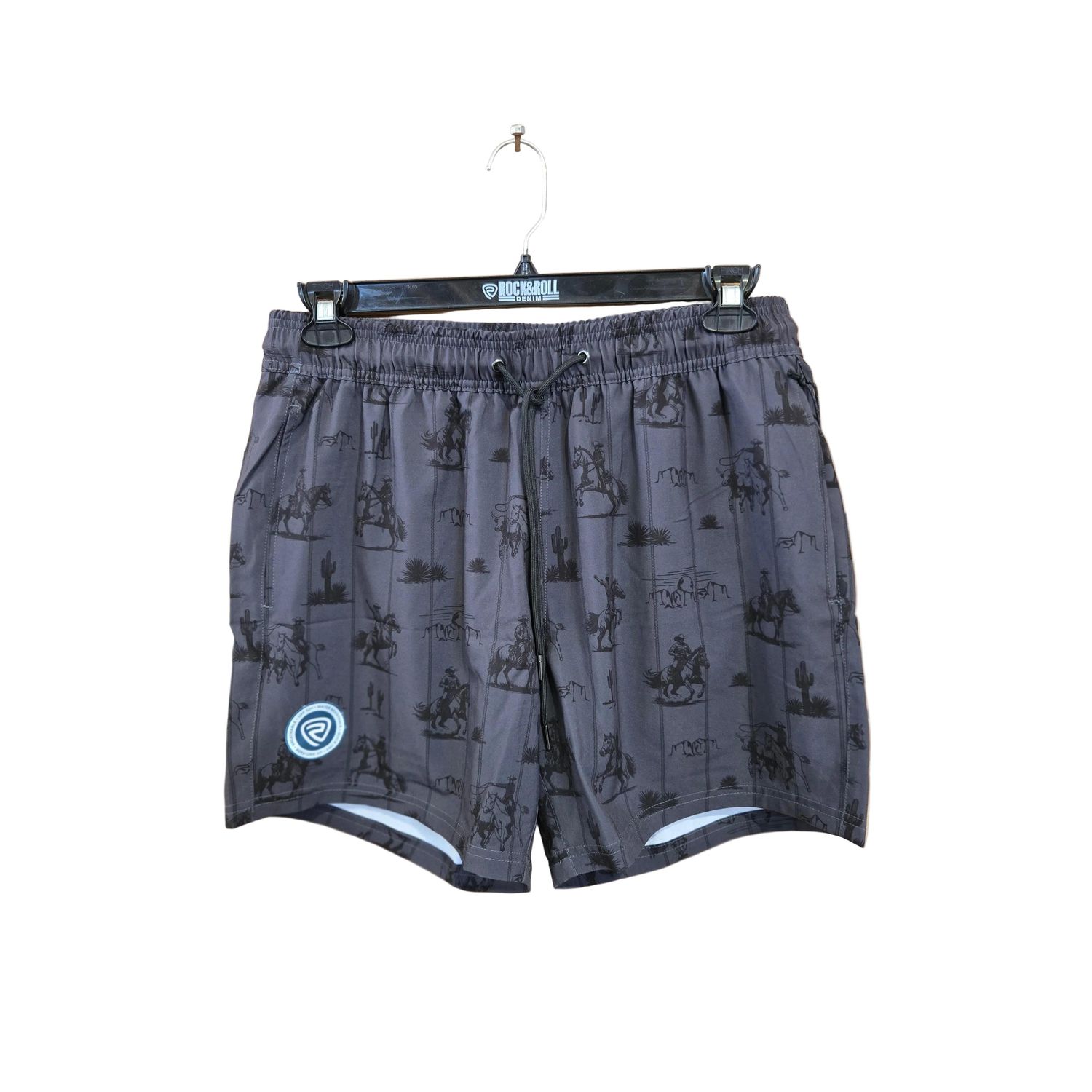 Rock &amp; Roll Men's Novelty w/Lining Swim Volley Trunks - Charcoal