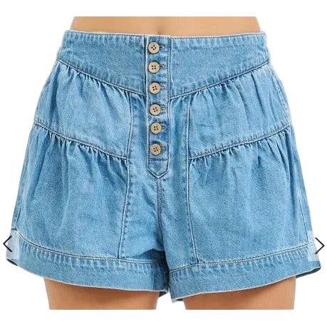 Risen Women's Elastic Band Slouchy w/ Shirred Detail Shorts - Medium