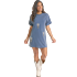 Rock &amp; Roll Denim Women's Rhinestone Star T-Shirt Dress - Navy