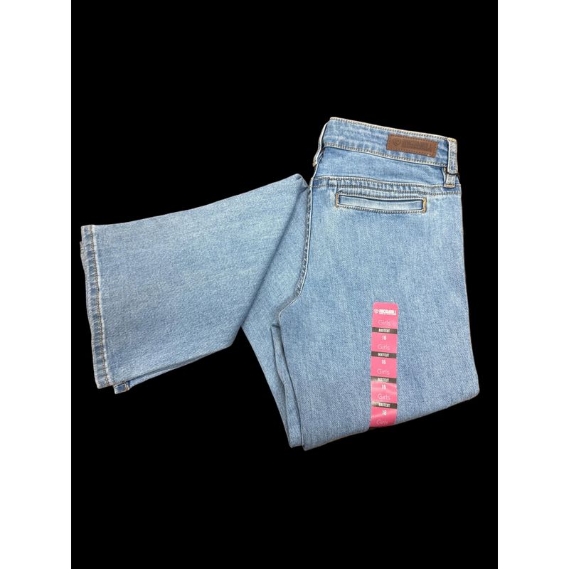 Rock &amp; Roll Girl's Patch Pocket Bootcut Jeans - Light Wash