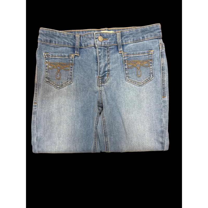 Rock &amp; Roll Girl's Patch Pocket Bootcut Jeans - Light Wash