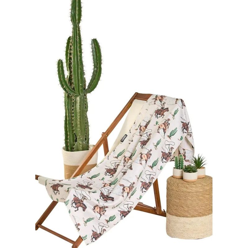 Rock &amp; Roll Stripe Micro Fiber Towel - Natural