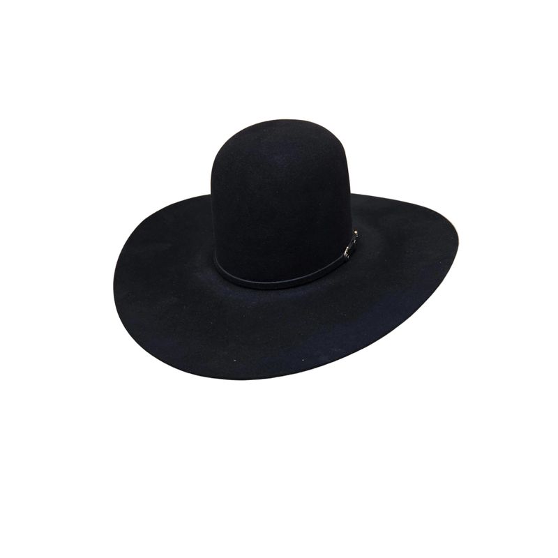 Rodeo King 10X Open Crown Felt Western Hat - Black 4 3/4" Brim