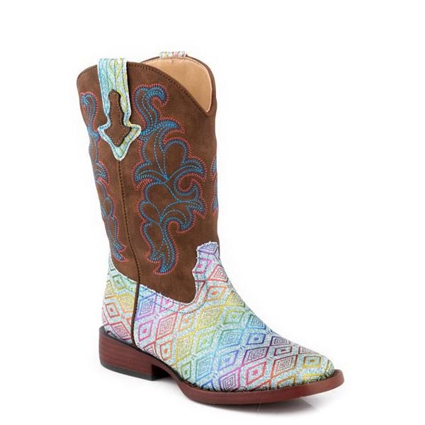 Roper Toddler Girl's Western Stitch Boot- Brown