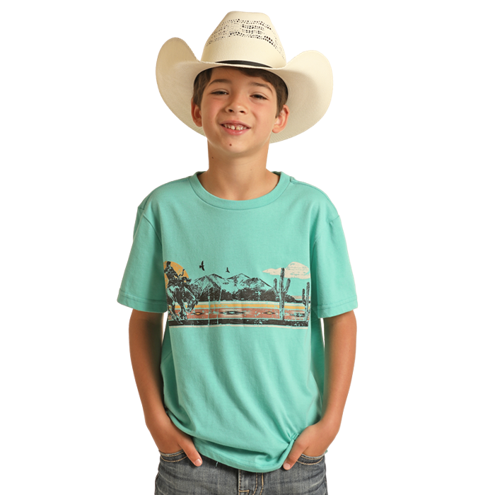 Rock &amp; Roll Boy's Graphic Tee - Turquoise - RRBT21R12K-86