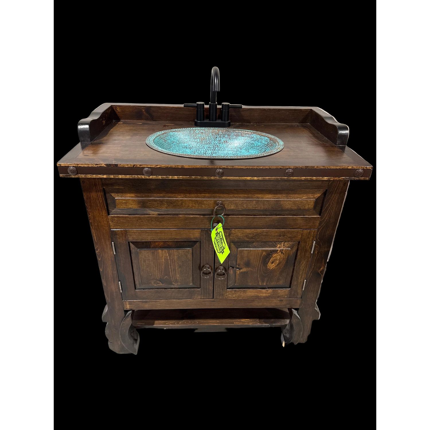 Rustic Vanity with Copper Sink