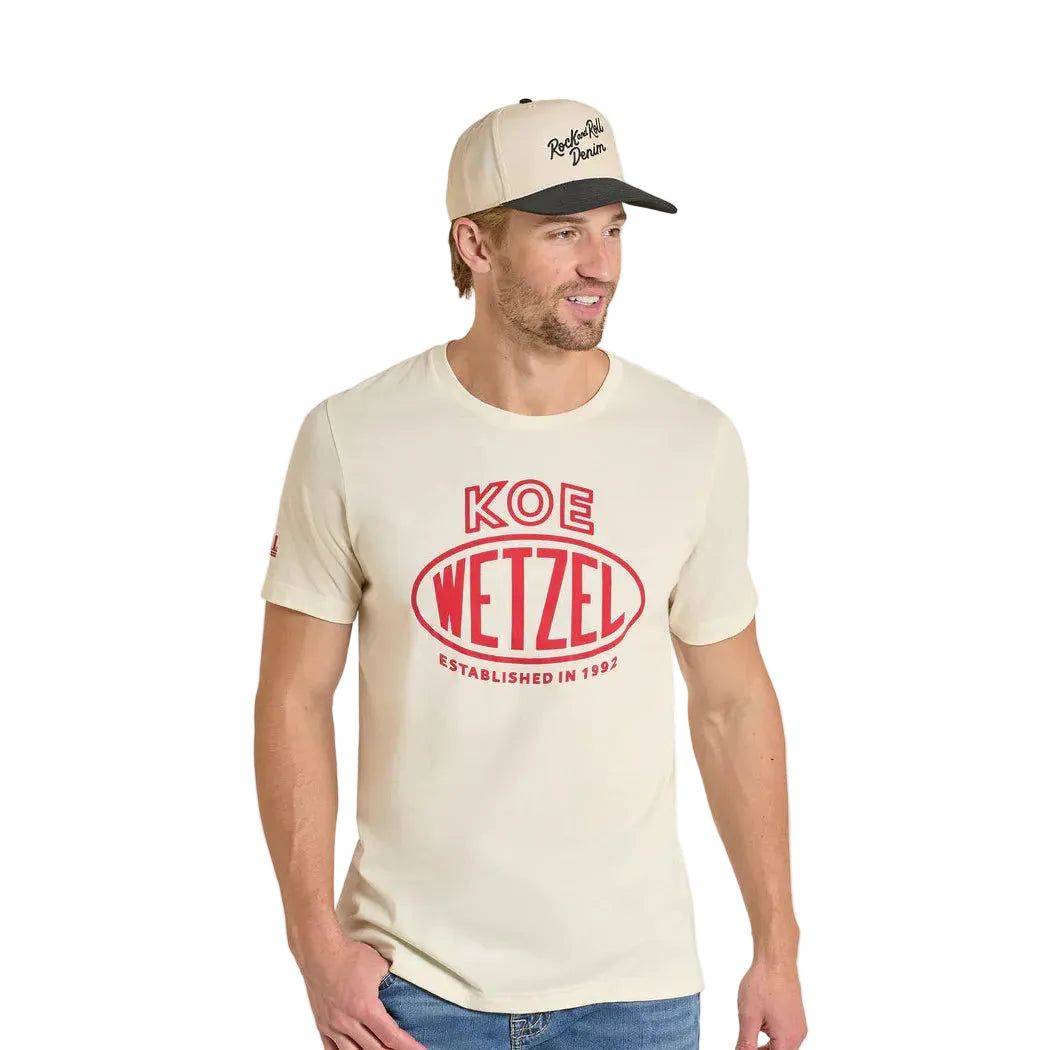 Rock &amp; Roll Men's Koe Wetzel 1992 Short Sleeve Tee Shirt - Natural