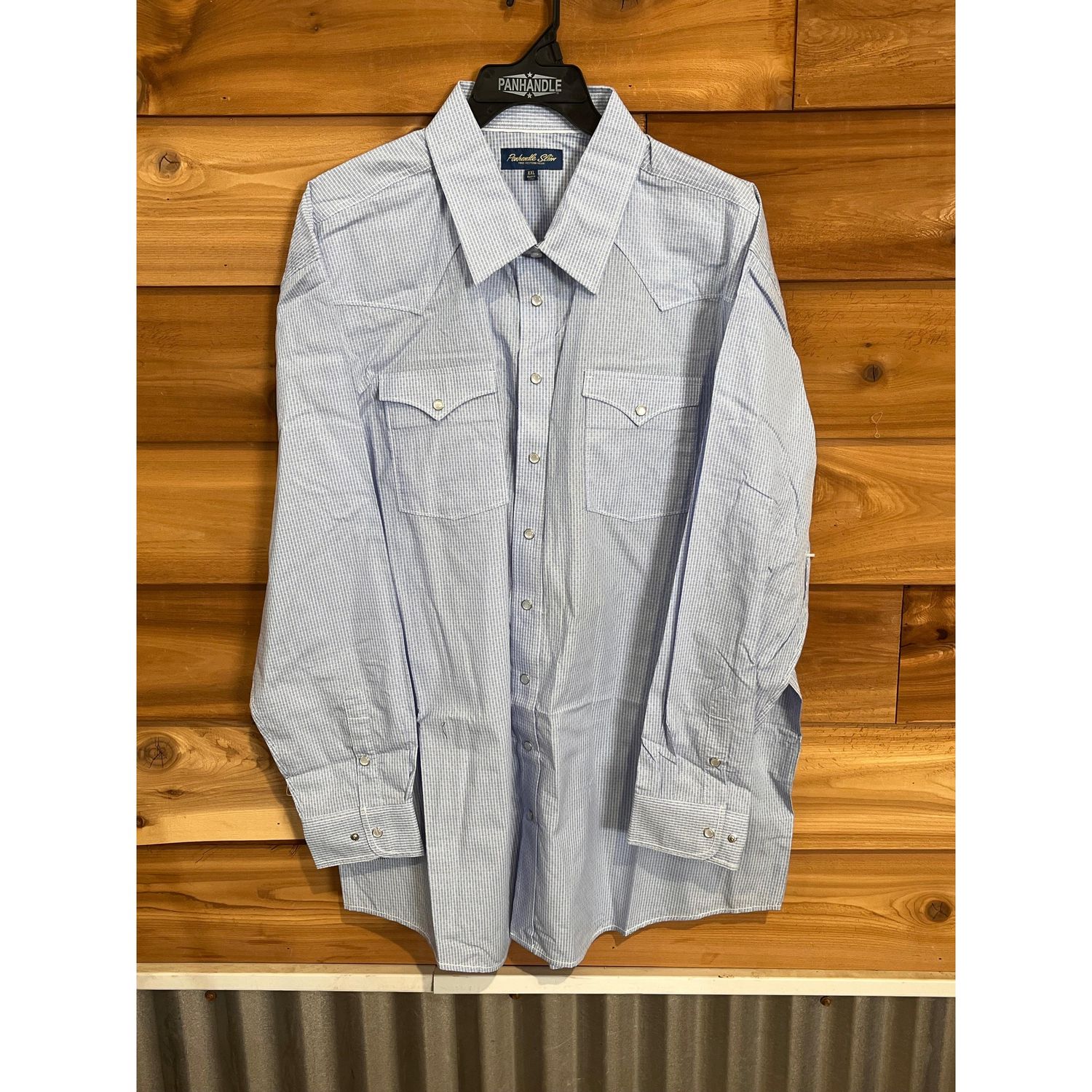Panhandle Men's Long Sleeve Snap Shirt- Blue - RMN2S06531