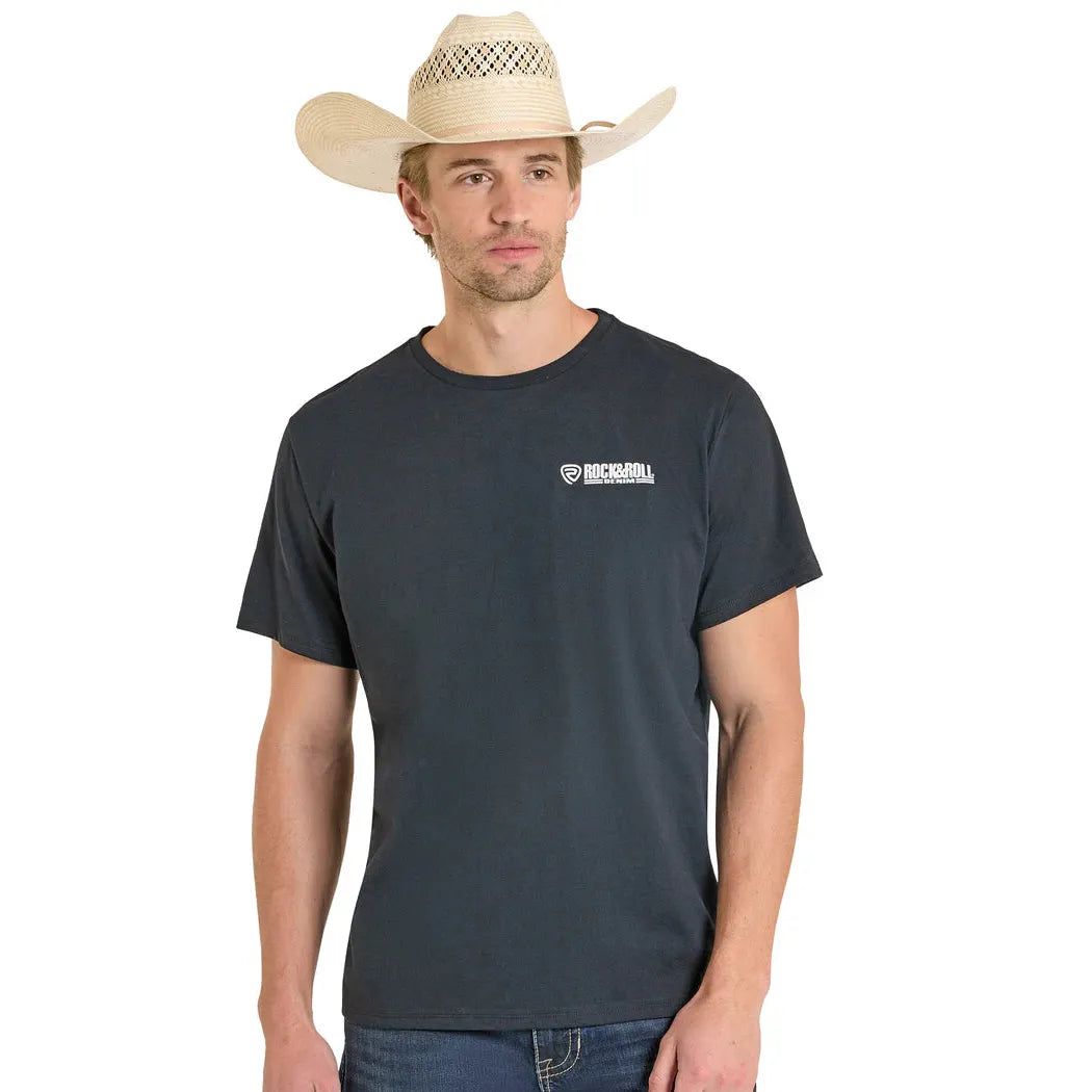 Rock &amp; Roll Men's Short Sleeve Printed Tee Shirt - Black - BU21T08595