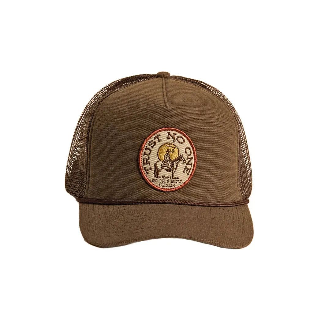 Rock &amp; Roll Trust No One Patch Curved Bill Cap - Olive