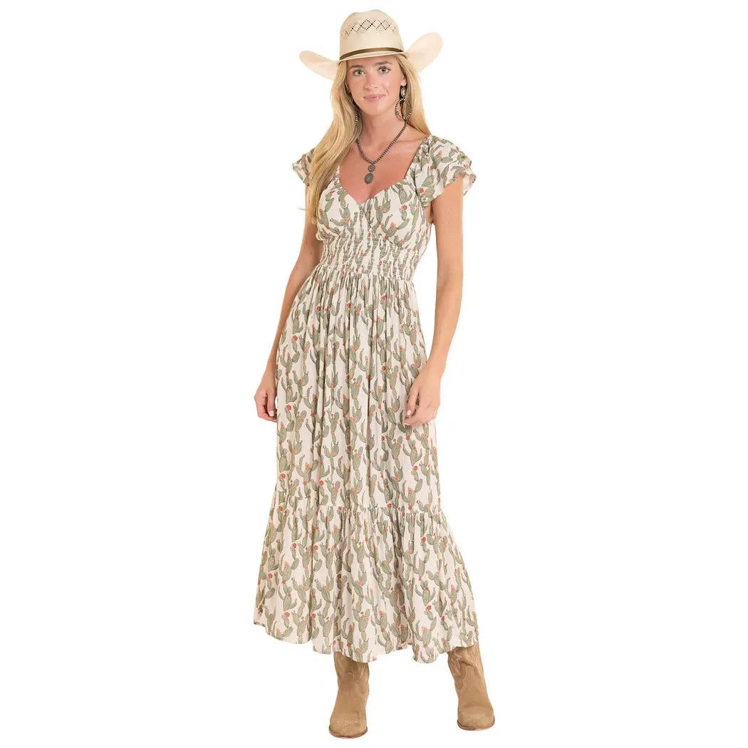 Rock &amp; Roll Women's Cactus Print Maxi Dress - Jade
