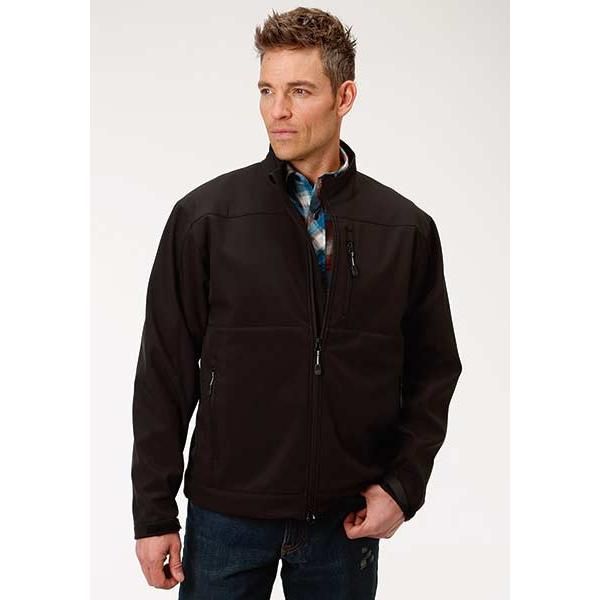 Roper Men's Long Sleeve Soft Shell Jacket- Black