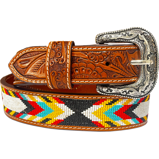 Rugged Earth Unisex Beaded Belt - Brown - REB120