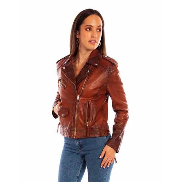 Scully Women's Classic Leather Moto Jacket- Multiple Colours