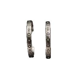 Silver Strike Aztec Engraved Hoop Earrings - Silver