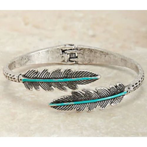 Silver Strike Feather Bracelet