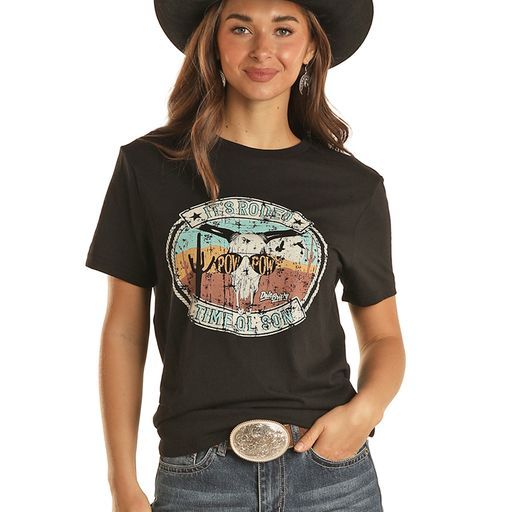 Rock &amp; Roll Unisex Dale Graphic Tee - Black - BU21T02281