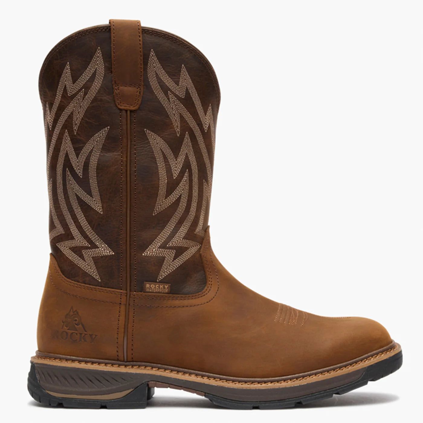 Rocky Men's 11" Ride Lite Waterproof Western Boot - Brown