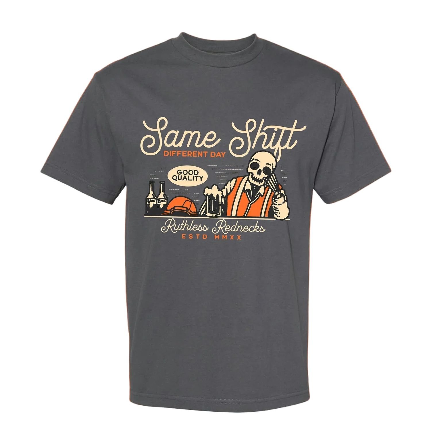 Ruthless Rednecks Tapped Out Short Sleeve Tee Shirt - Charcoal