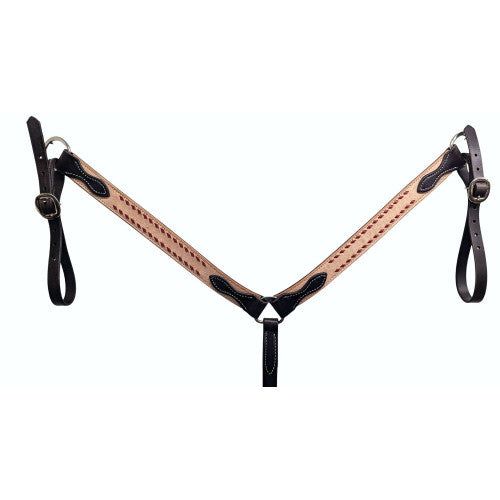 San Saba Equine Chocolate Roughout Buck Stitched 1/2" Breast Collar
