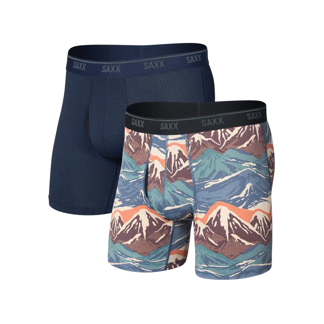 Saxx Men's Multi-Sport Mesh Boxer Brief - 2 pack- Mountain Top/Maritime