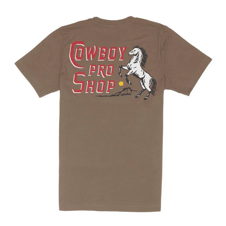 Sendero Men's Cowboy Pro Shop Short Sleeve Tee Shirt - Light Brown