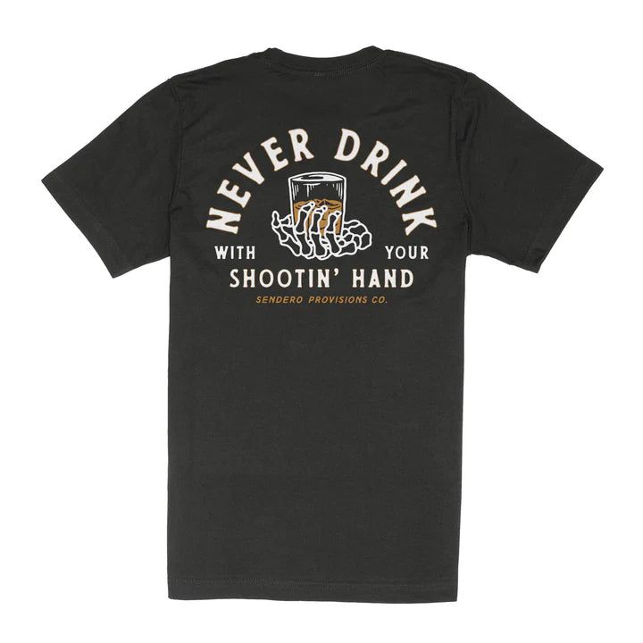 Sendero Men's Shootin' Hand Short Sleeve Tee Shirt- Black