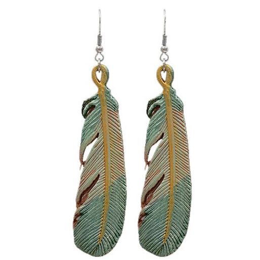 Silver Strike Leather Painted Earrings